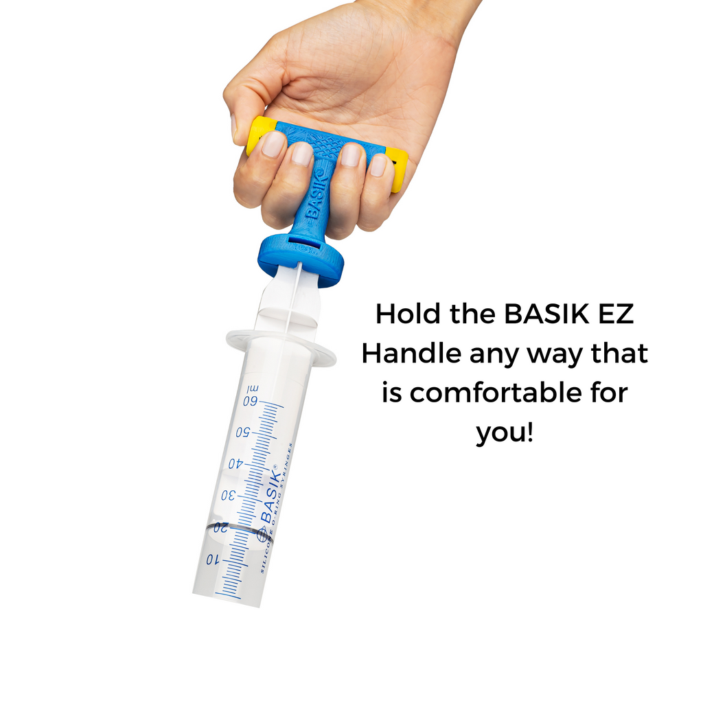 BASIK EZ Syringe Handle - Ergonomic Plunger Grip (2 Sizes Available) BASIK