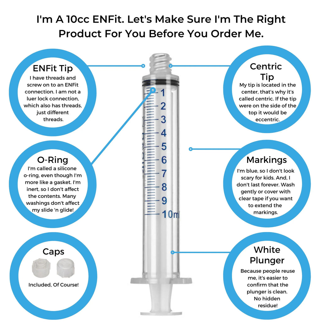 BASIK 10cc ENFit Syringe With A Silicone O Ring BASIK