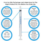 BASIK 1cc Slip Tip Syringe With Silicone O-Ring - Reusable BASIK