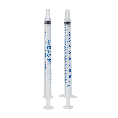 BASIK 1cc Slip Tip Syringe With Silicone O-Ring - Reusable BASIK