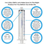 BASIK 35cc ENFit Syringe With A Silicone O Ring BASIK