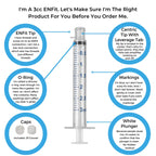 BASIK 3cc ENFit Compatible Syringe With Silicone O-Ring - ISO 80369-3 BASIK