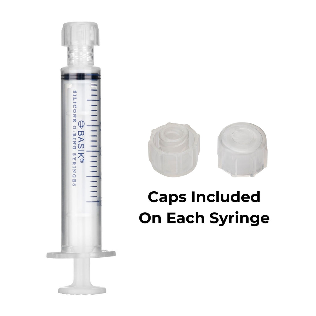 BASIK 5cc Luer Lock Syringe With Silicone O-Ring - Reusable