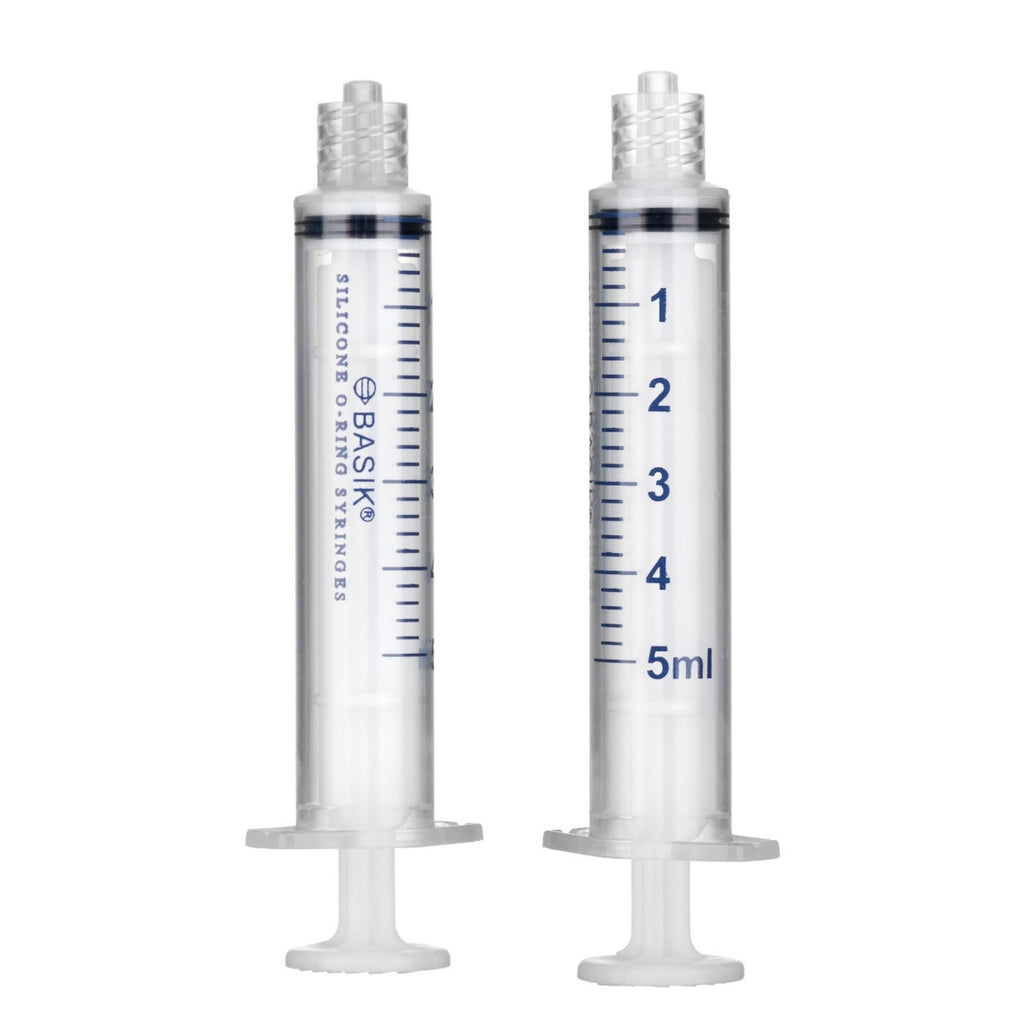 BASIK 5cc Luer Lock Syringe With Silicone O-Ring - Reusable