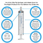 BASIK 5cc Slip Tip Syringe With Silicone O-Ring - Reusable BASIK