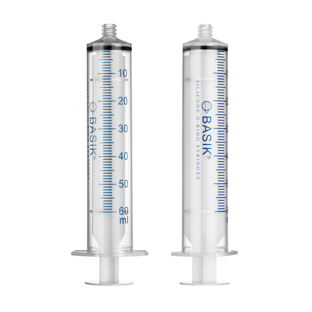BASIK 60cc ENFit Compatible Reusable Syringe With Silicone O-Ring - ISO 80369-3 Compliant