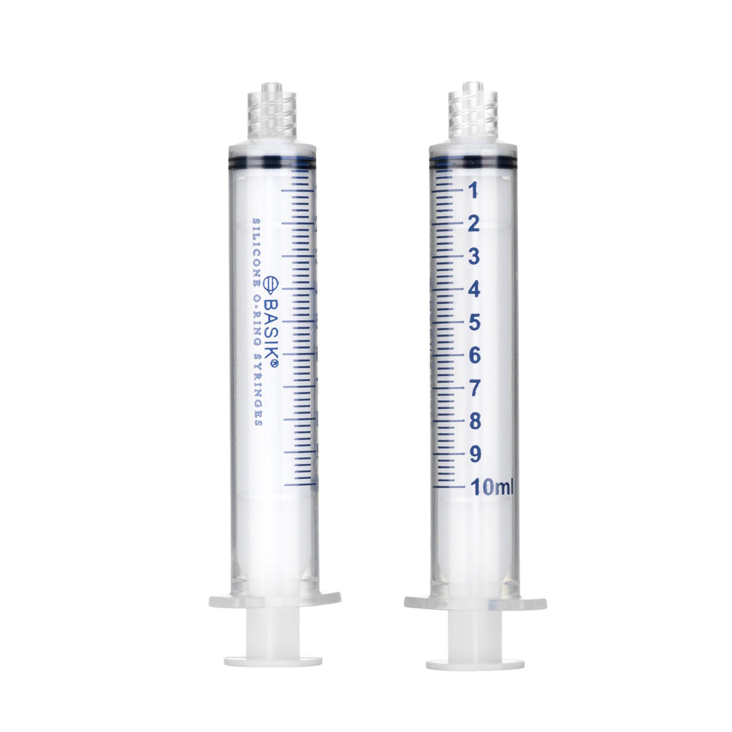 BASIK 10cc Luer Lock Syringe With Silicone O-Ring - Reusable