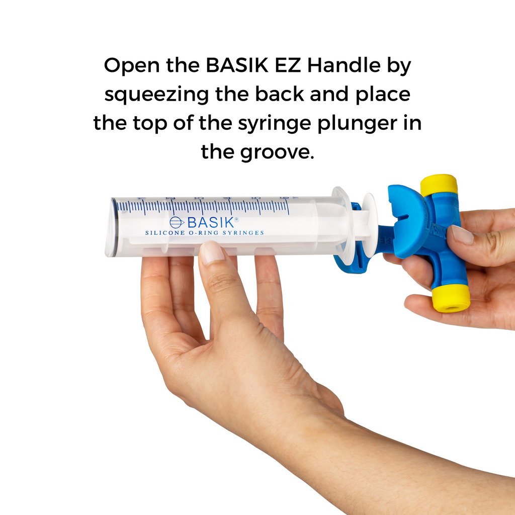 BASIK EZ Syringe Handle - Ergonomic Plunger Grip (2 Sizes Available) BASIK
